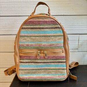 Tommy Bahama Woven Multi Color Stripe Adjustable Backpack